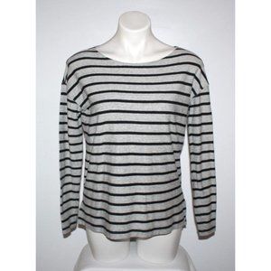 J CREW Women's Gray Striped Cotton Top Size XS